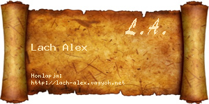 Lach Alex névjegykártya